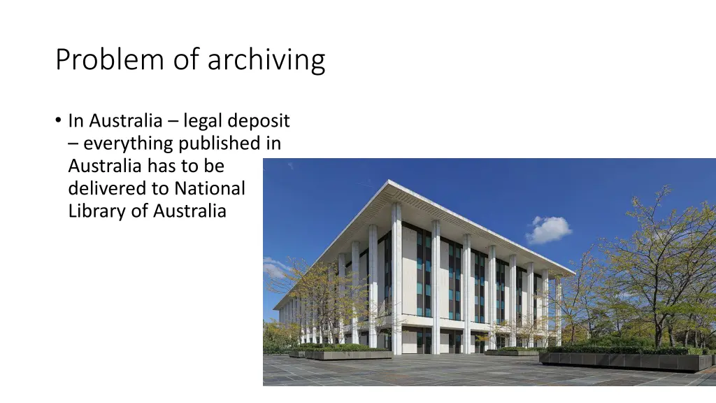 problem of archiving 1