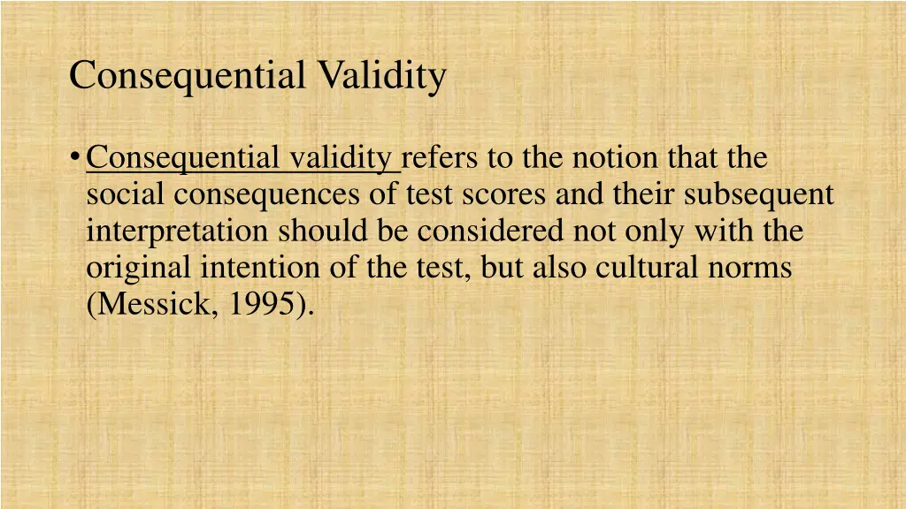 consequential validity