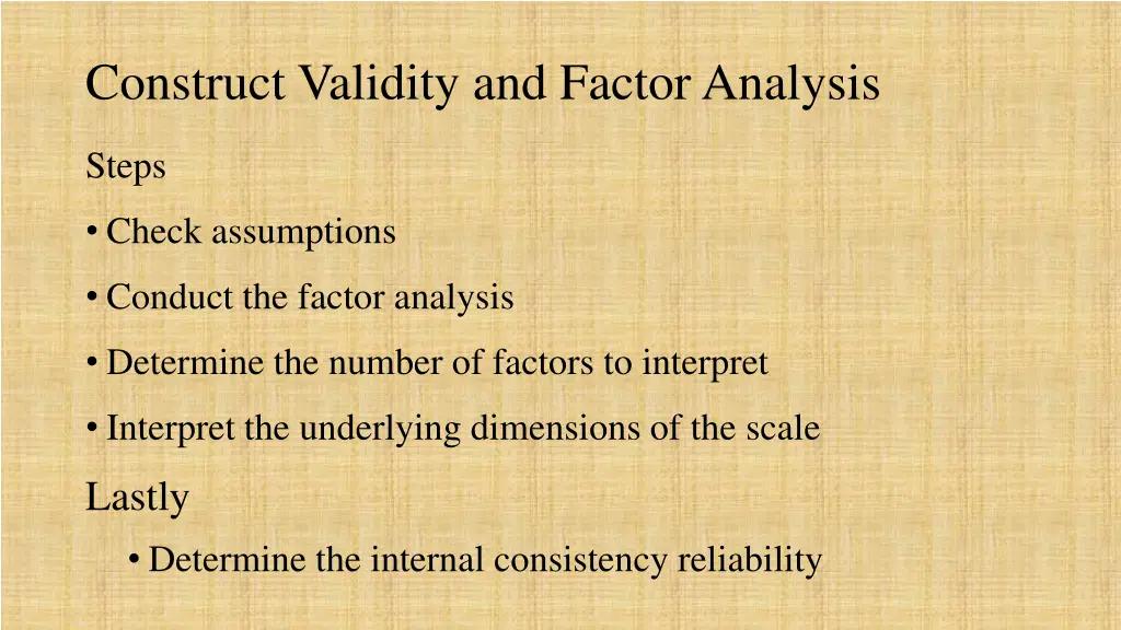 construct validity and factor analysis