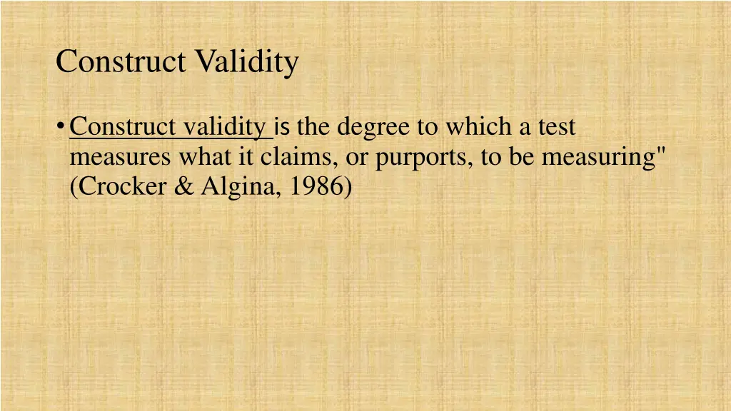 construct validity