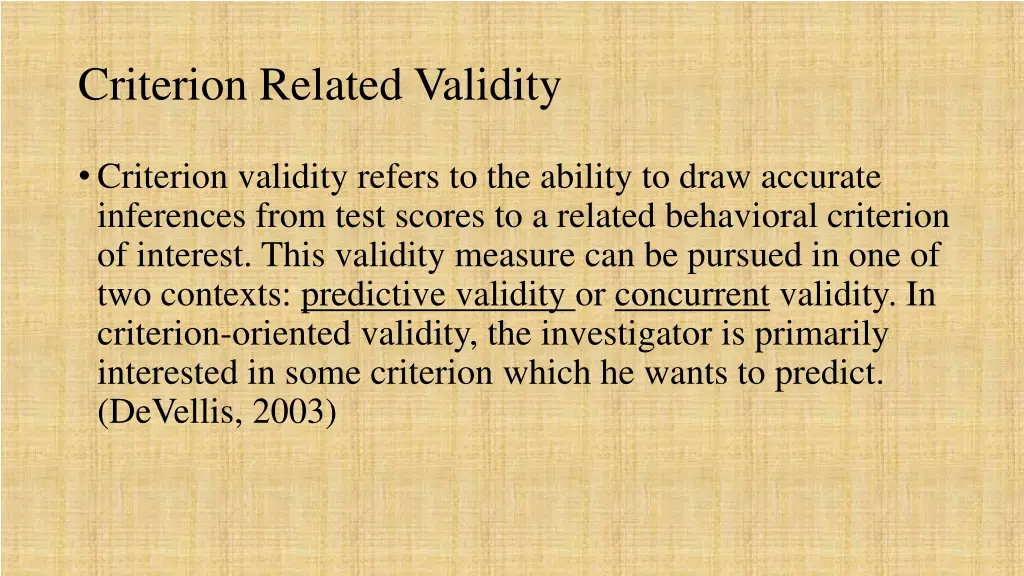 criterion related validity