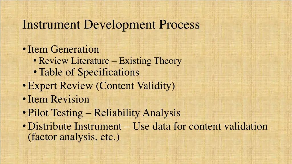 instrument development process