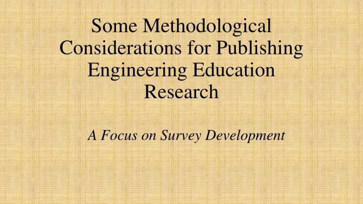 some methodological considerations for publishing