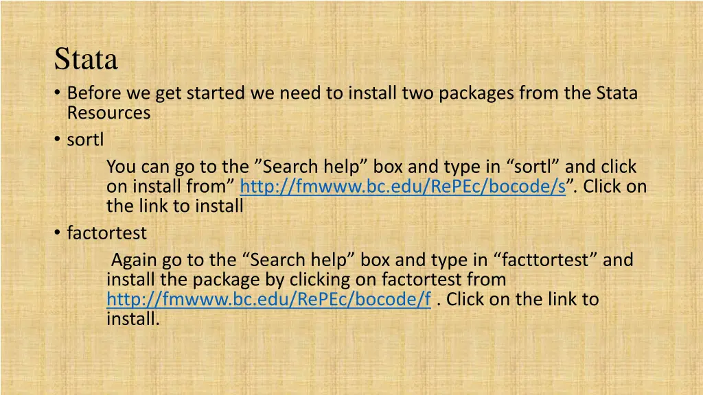 stata before we get started we need to install