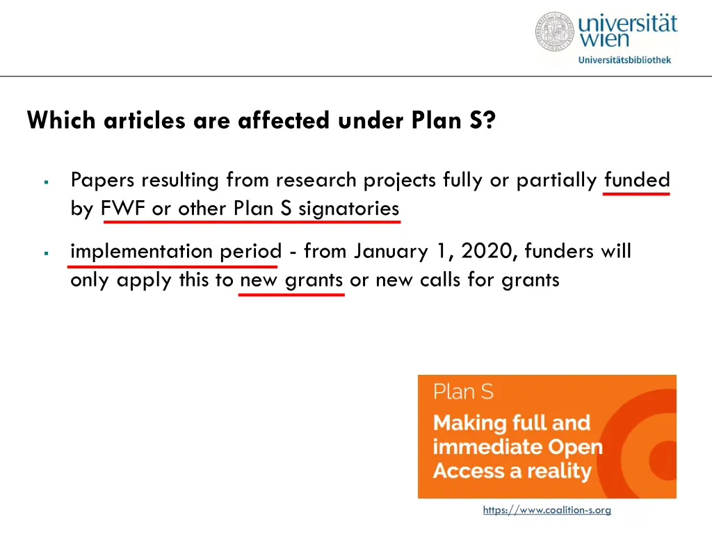 which articles are affected under plan s