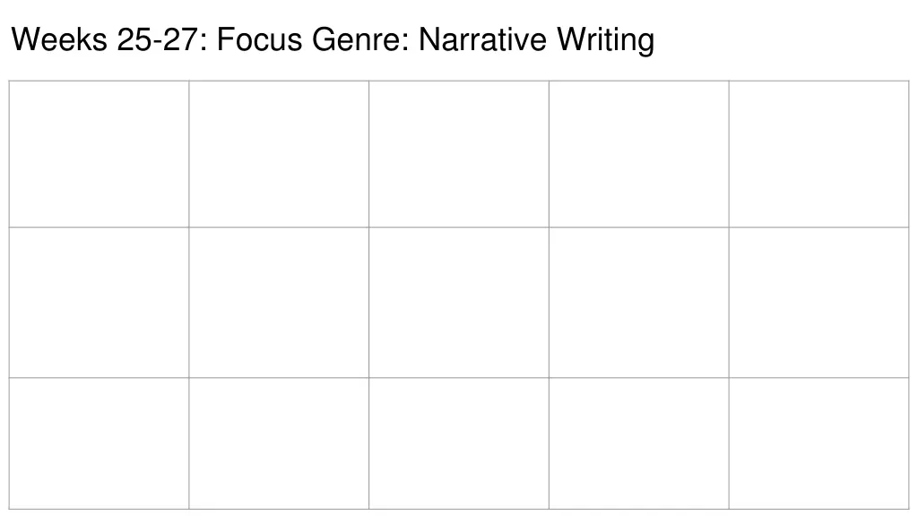 weeks 25 27 focus genre narrative writing