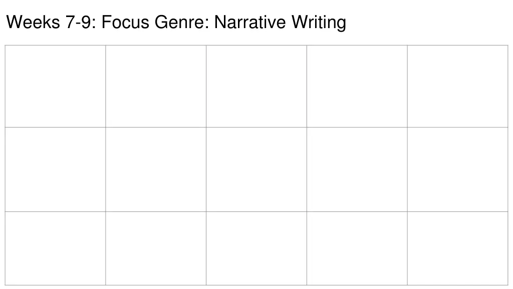 weeks 7 9 focus genre narrative writing