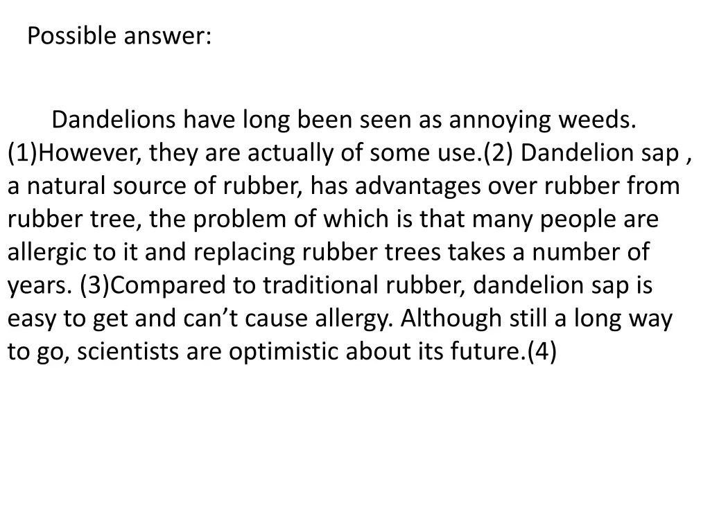 possible answer