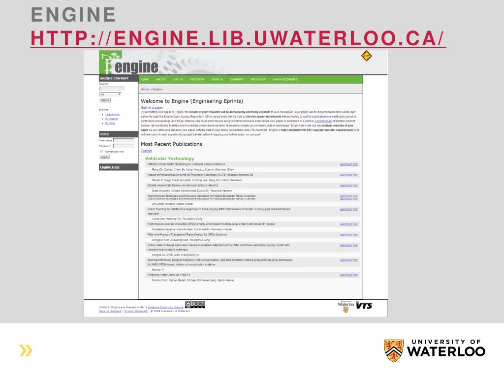 engine http engine lib uwaterloo ca