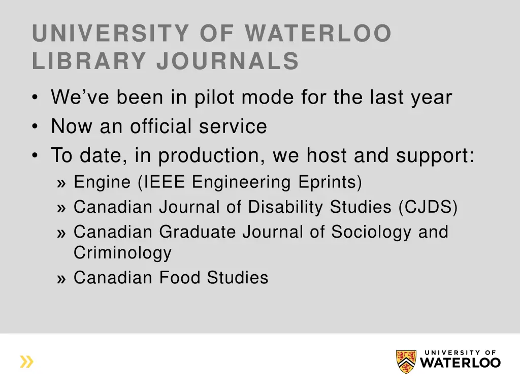 university of waterloo library journals