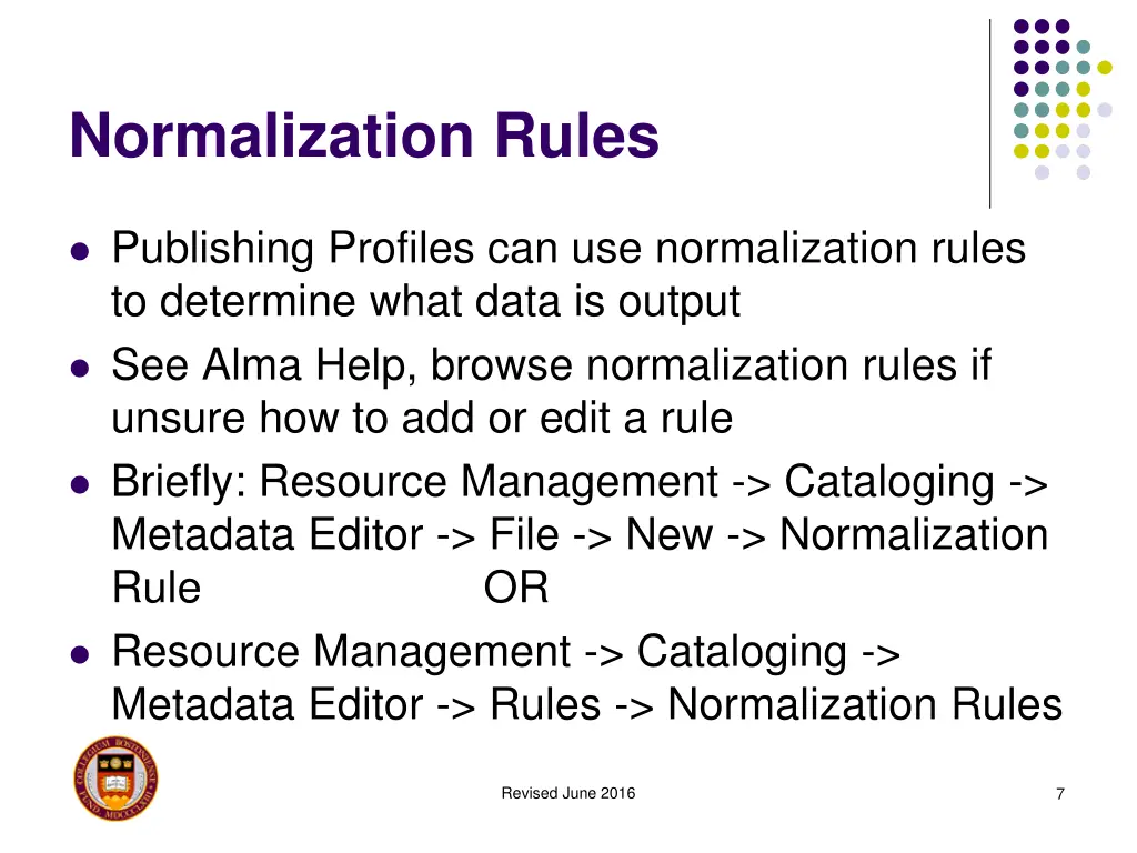 normalization rules