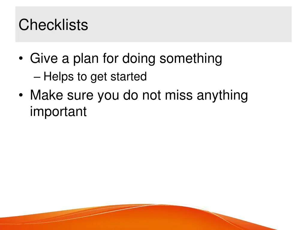 checklists