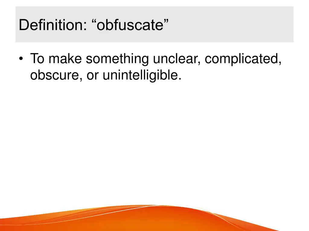 definition obfuscate