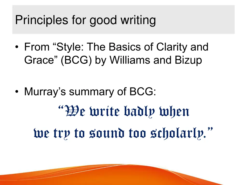 principles for good writing