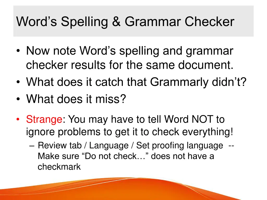 word s spelling grammar checker