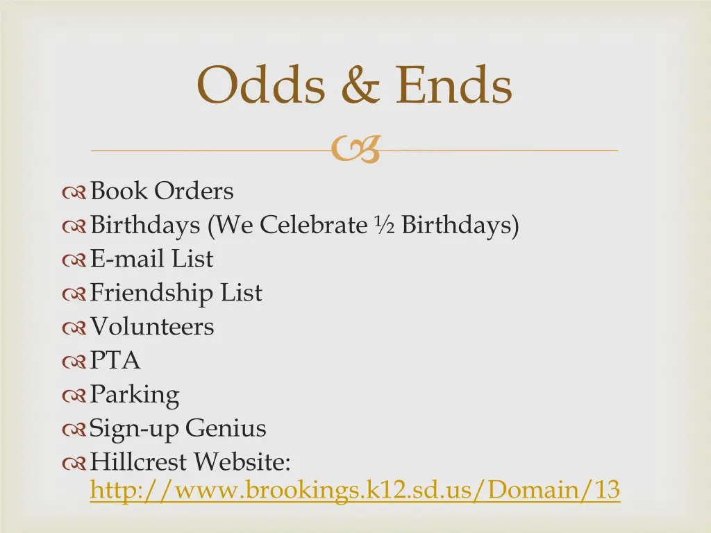 odds ends