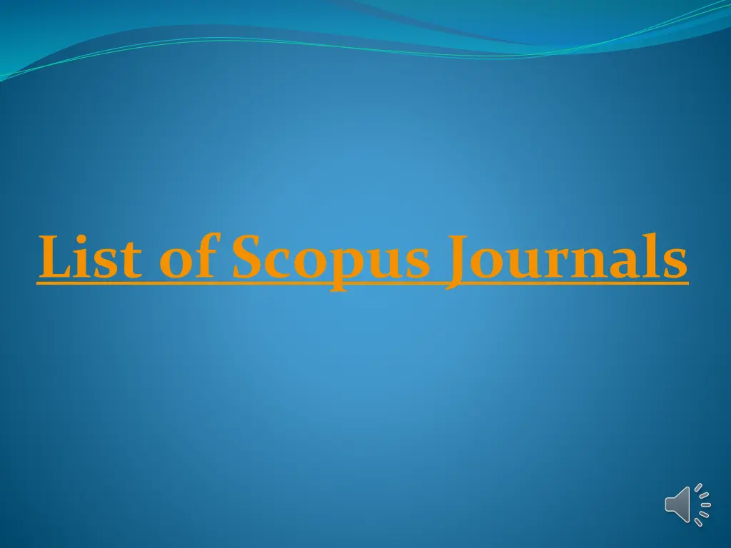 list of scopus journals