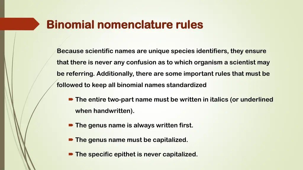 binomial binomial nomenclature rules nomenclature
