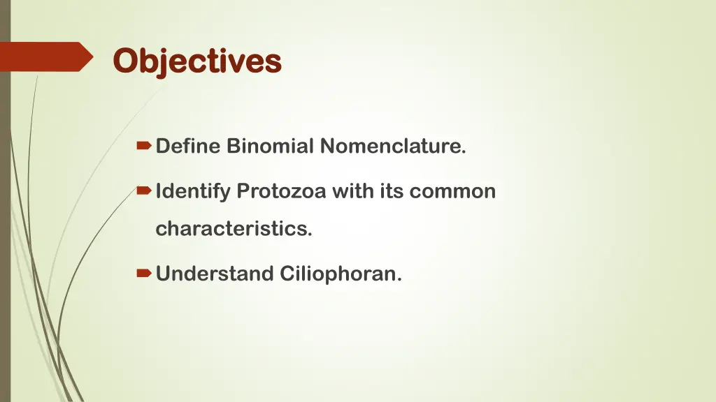 objectives objectives