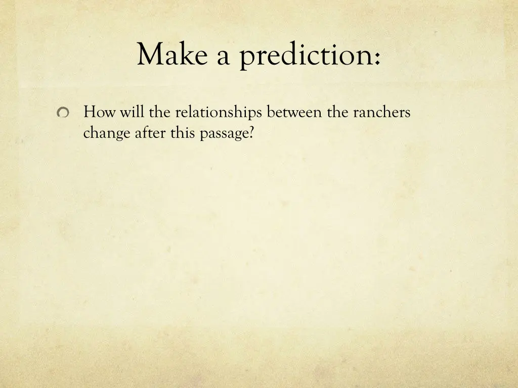 make a prediction