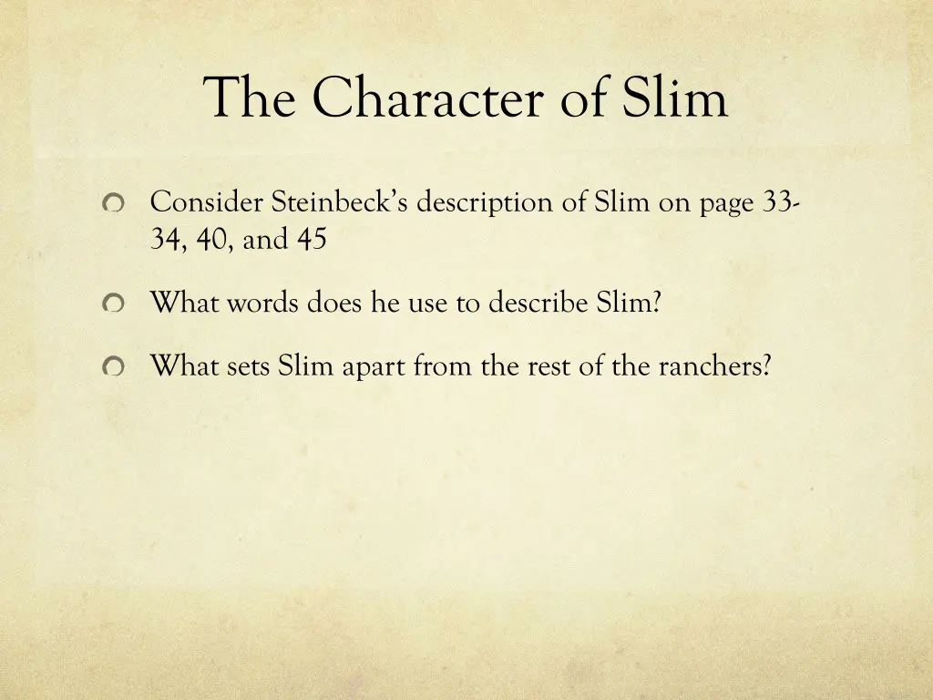 the character of slim