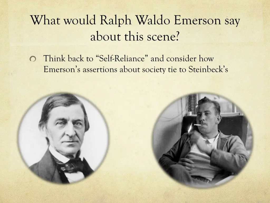 what would ralph waldo emerson say about this