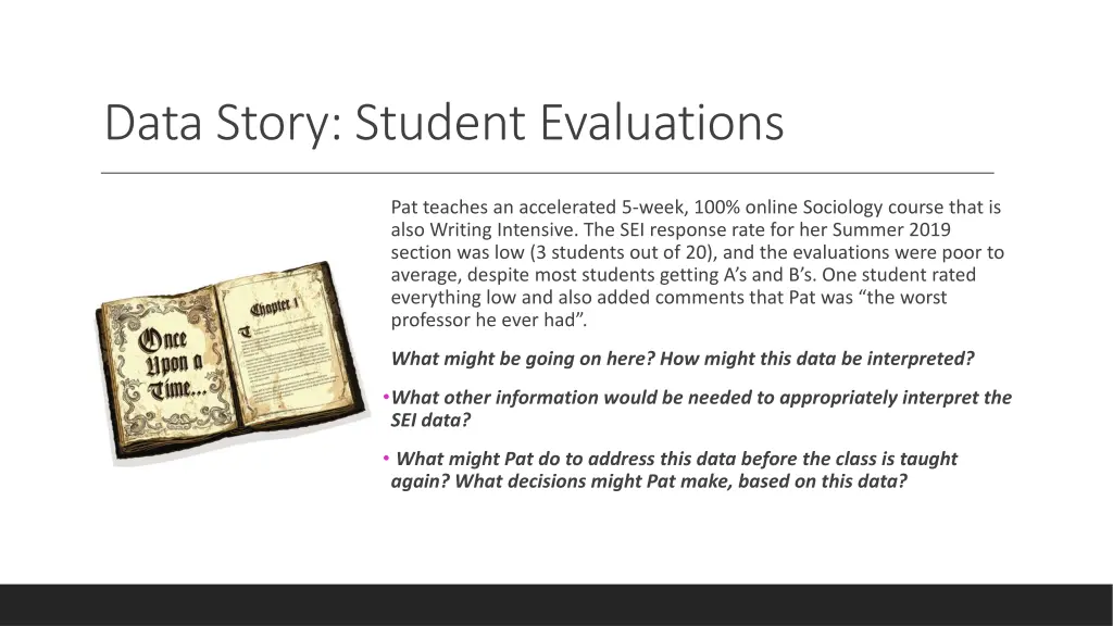 data story student evaluations