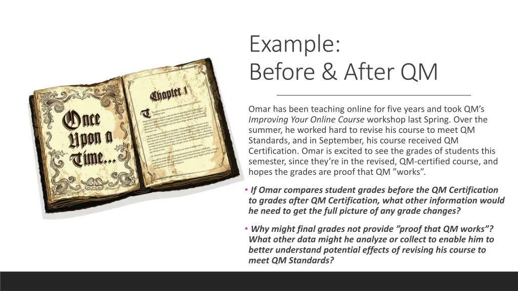 example before after qm