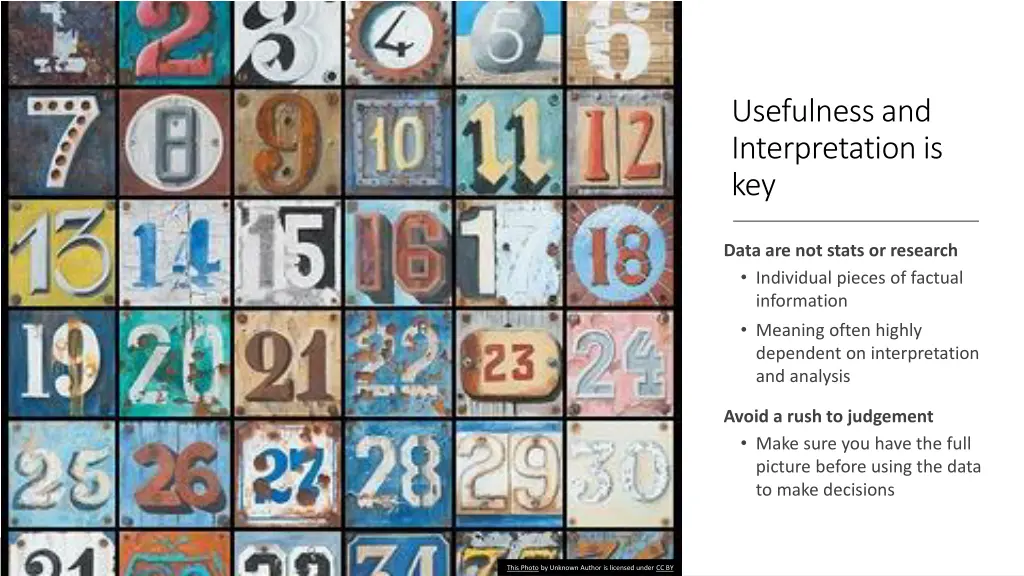 usefulness and interpretation is key