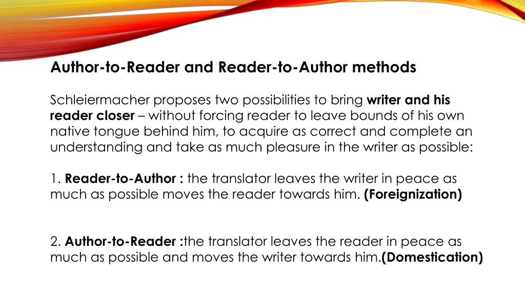 author to reader and reader to author methods