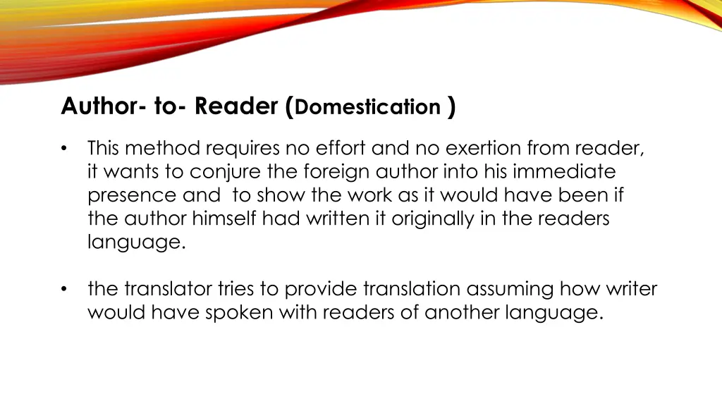 author to reader domestication