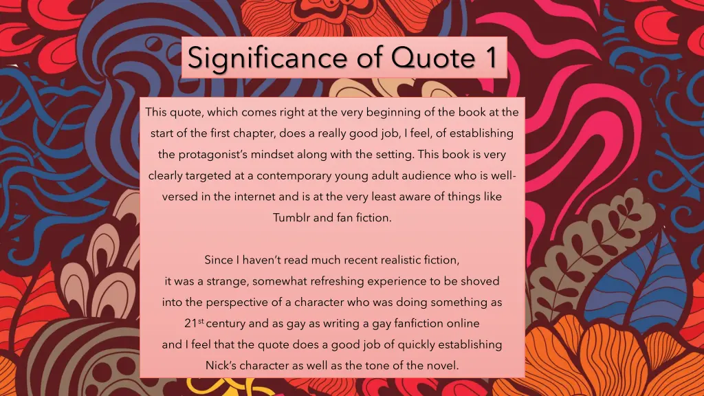 significance of quote 1