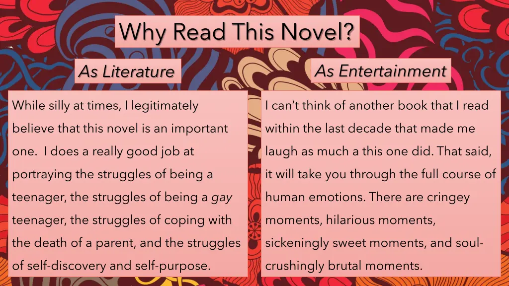why read this novel