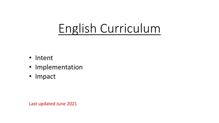 english curriculum