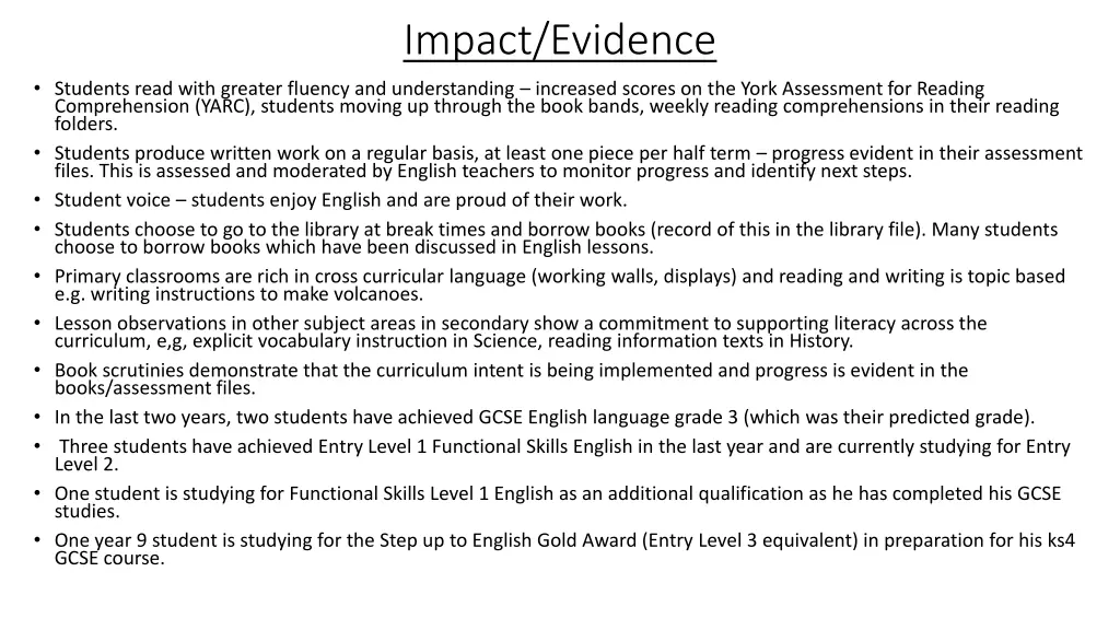 impact evidence