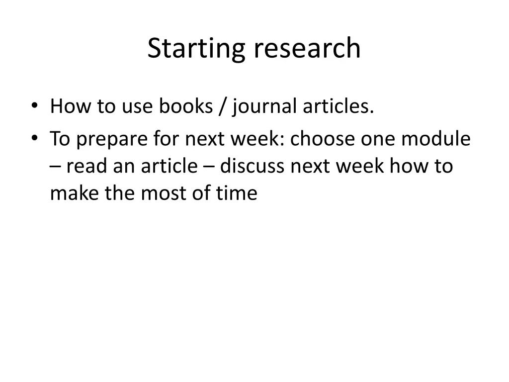 starting research