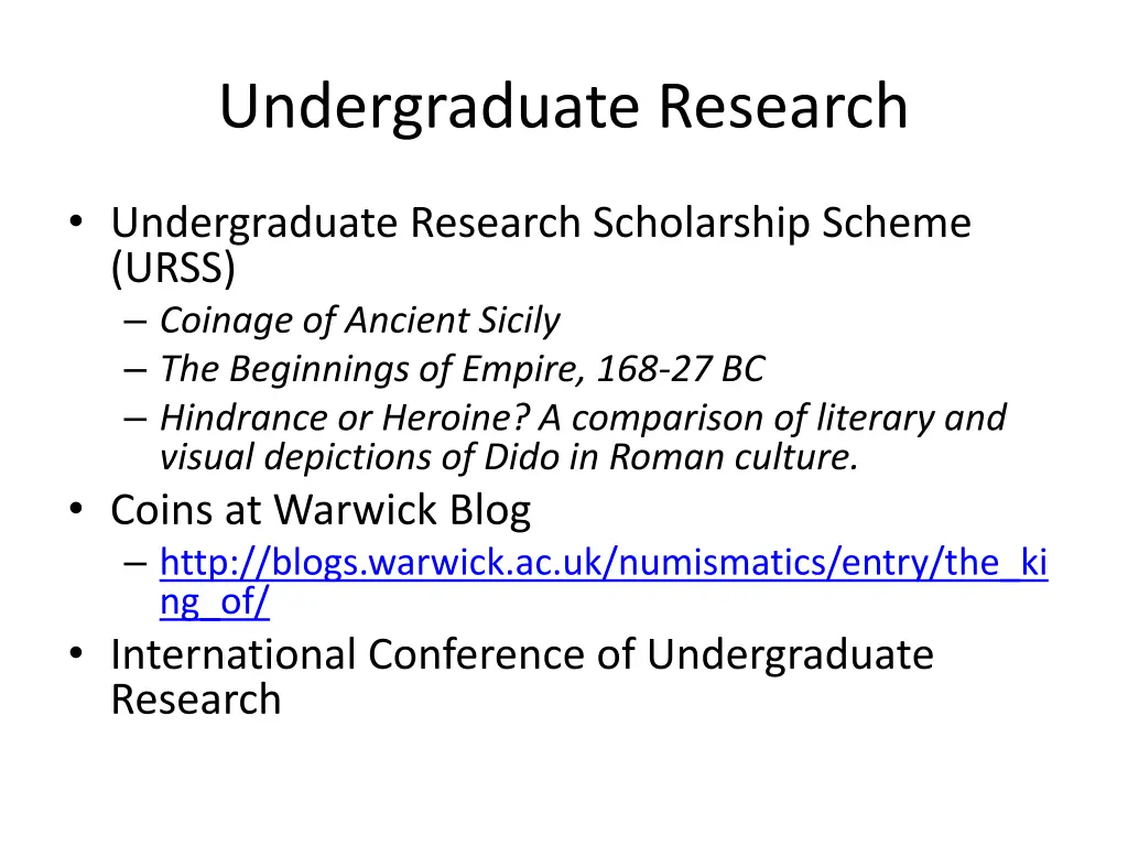 undergraduate research