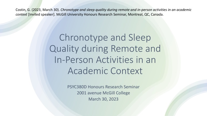 costin g 2023 march 30 chronotype and sleep