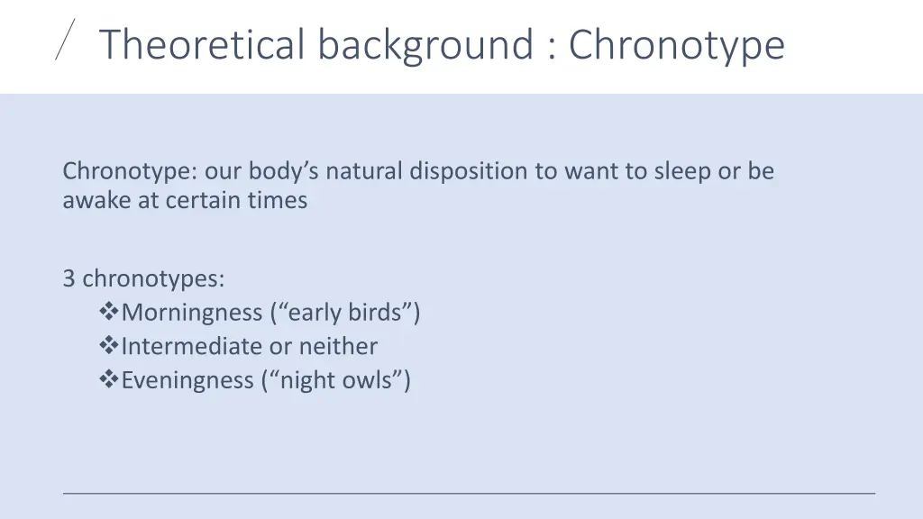 theoretical background chronotype