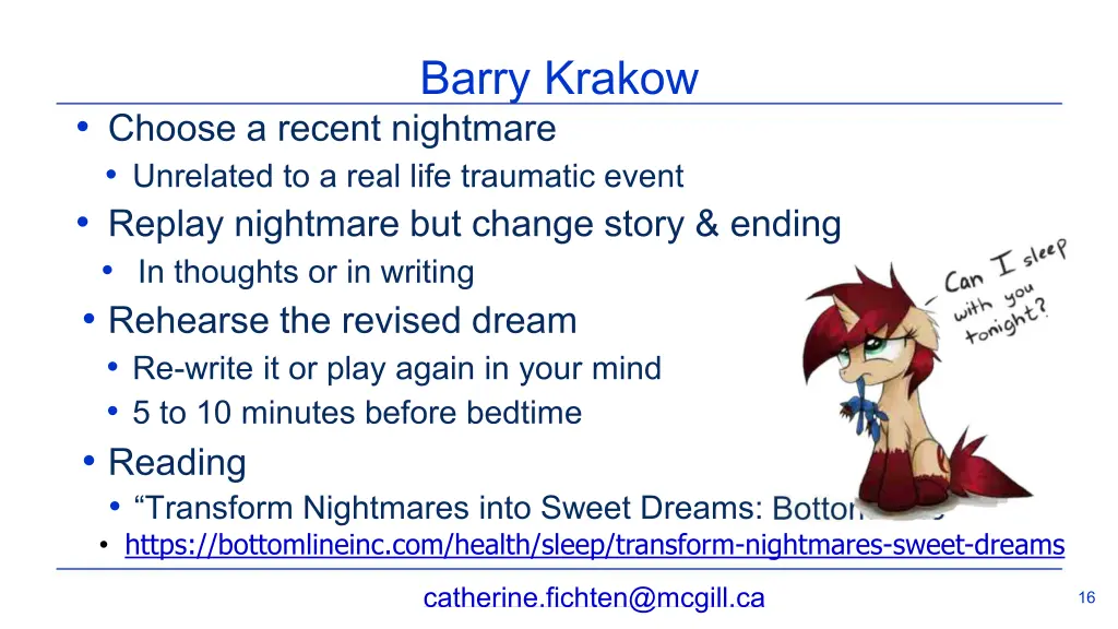 nightmares imagery rehearsal therapy barry krakow