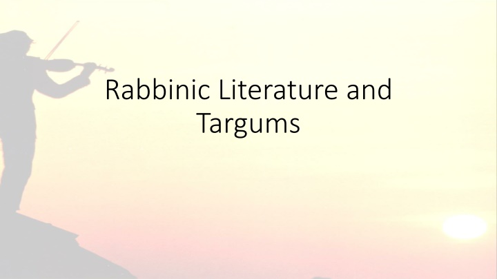 rabbinic literature and targums