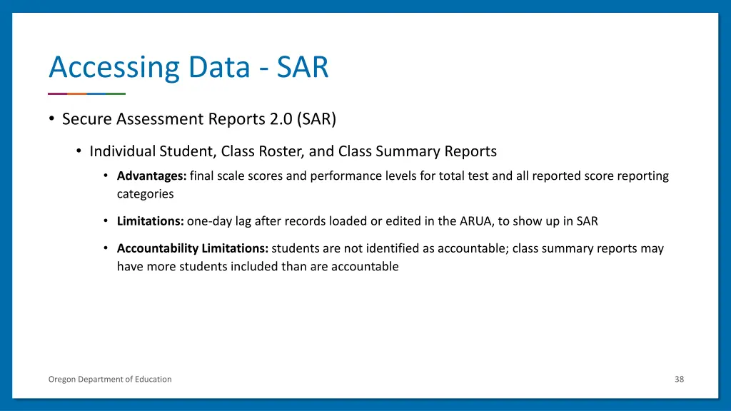 accessing data sar