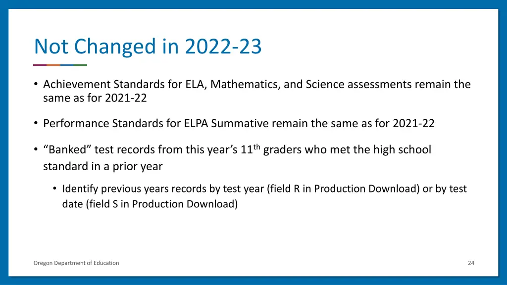 not changed in 2022 23
