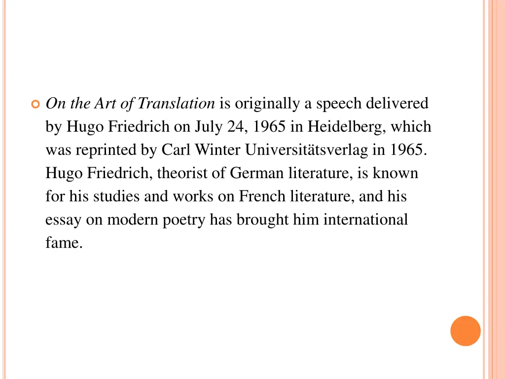 on the art of translation is originally a speech