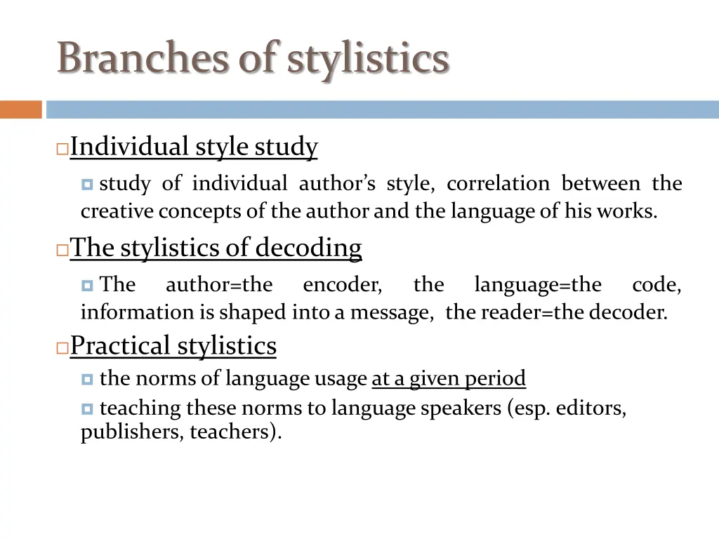 branches of stylistics 2