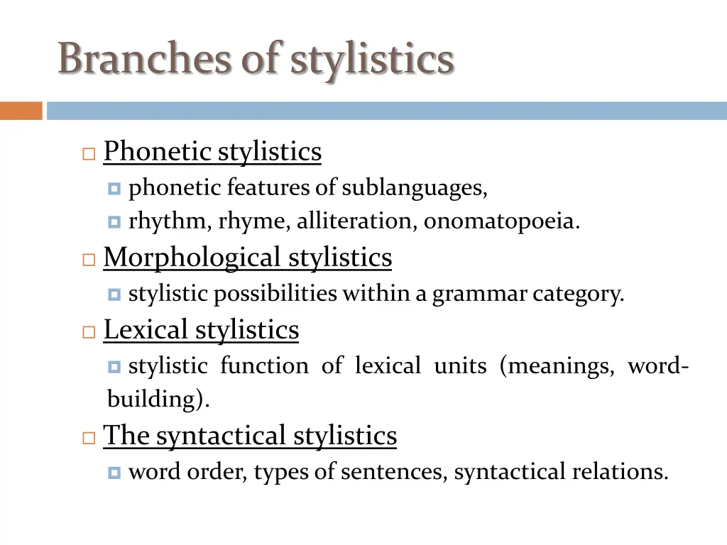 branches of stylistics 5