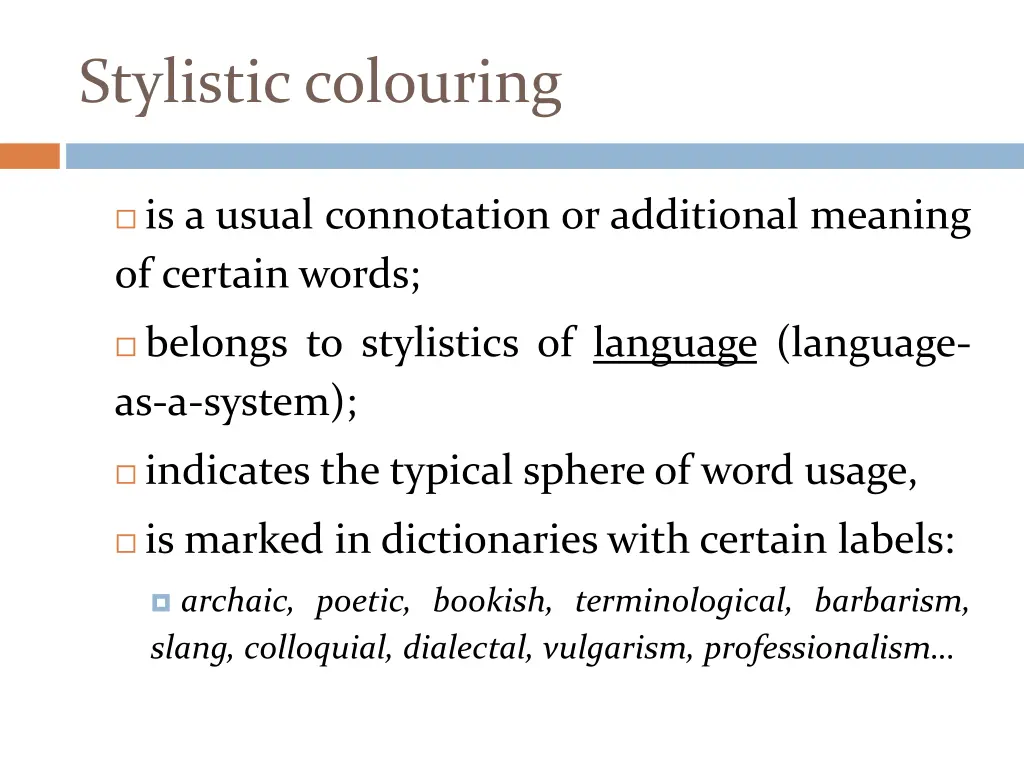 stylistic colouring