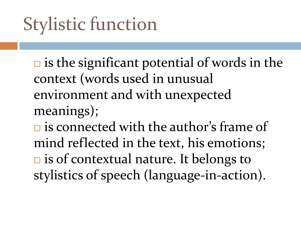 stylistic function