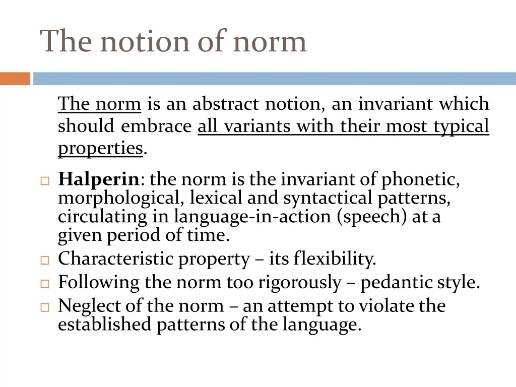 the notion of norm 1