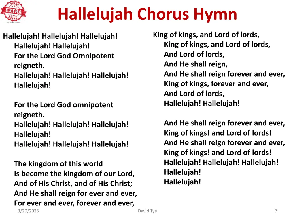 hallelujah chorus hymn